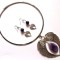 Set pandantiv si cercei cu ametist 46618