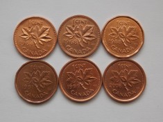 LOT 6 MONEDE DIFERITE 1 CENT CANADA
