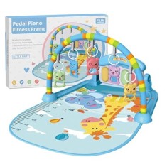 Centru de activitati 3 in 1, Saltea de joaca interactiva cu Pian pentru bebelusi, Fitness Frame, arcada cu jucarii zornaitoare si imprimeu educativ