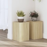 Suporturi Plante vidaXL Stejar Sonoma 20x20x30 cm, Set 2 Bucati, Interior, Maro