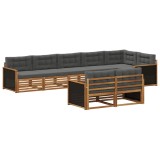vidaXL Set de canapele de exterior cu pernă 8 pcs Natural și Antracit 3383495