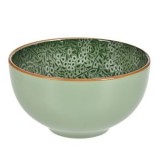 Bol New Bone, Verde Menta cu Model Floral și Margine Maro, 420ml, CMCLASS