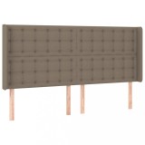Cumpara ieftin Tablie de pat cu aripioare gri taupe 203x16x118/128 cm textil