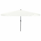 vidaXL Umbrela de grădină cu lumini LED 395x245 cm, alb nisipos