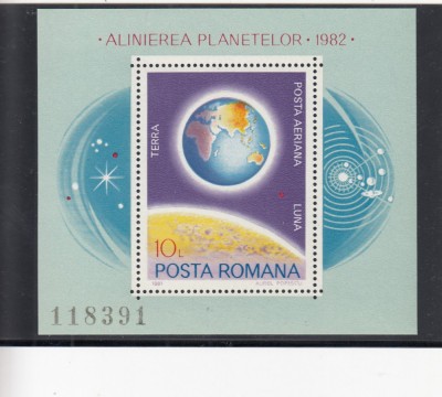 ROMANIA 1981 LP 1034 ALINIEREA PLANETELOR COLITA MNH foto