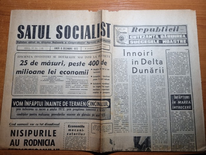 satul socialist 8 decembrie 1972-art. delta dunarii,judetul ialomita