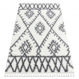 Covor UNION 3481 Zigzag cremă si gri Franjuri shaggy pletos, 180x270 cm