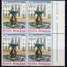 RO 1993 LP 1323 "Expo.Fila. Riccione - supra.", bloc 4, EROARE necatalogata ,MNH