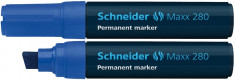 Permanent Marker Schneider Maxx 280, Varf Tesit 4+12mm - Albastru foto
