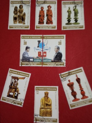 SAO TOME E PRINCIPE 1981, ȘAH - SERIE COMPLETĂ ȘTAMPILATĂ foto