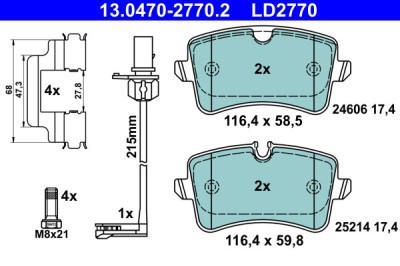 ATE 13.0470-2770.2 ATE Ceramic set placute frana,frana disc foto