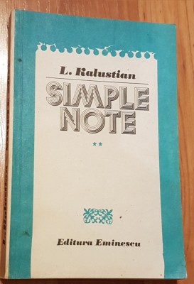Simple note de L. Kalustian (Vol. 2) foto