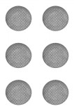 Set Farfurii 6 piese pentru Fructe, din Portelan Alb, Model Gri, diametru 19.6 cm