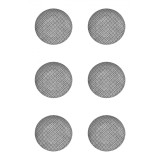 Set Farfurii 6 piese pentru Fructe, din Portelan Alb, Model Gri, diametru 19.6 cm