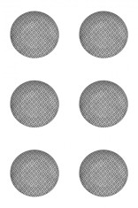 Set Farfurii 6 piese pentru Fructe, din Portelan Alb, Model Gri, diametru 19.6 cm