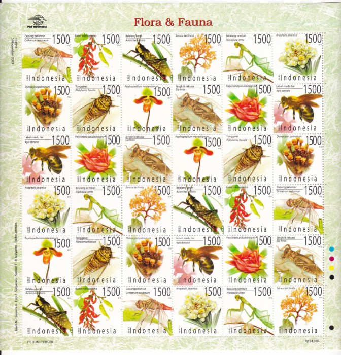 Indonezia 2003 fauna insecte si flori MI 2279-2290 MNH xxl