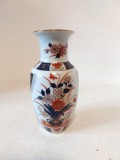 Vaza Portelan Japonez Imari Arita Vintage Pictata Manual Cobalt Rosu Feros Aurit Decor Floral Traditional Japonia Inaltime 15cm Obiect Arta Orientala