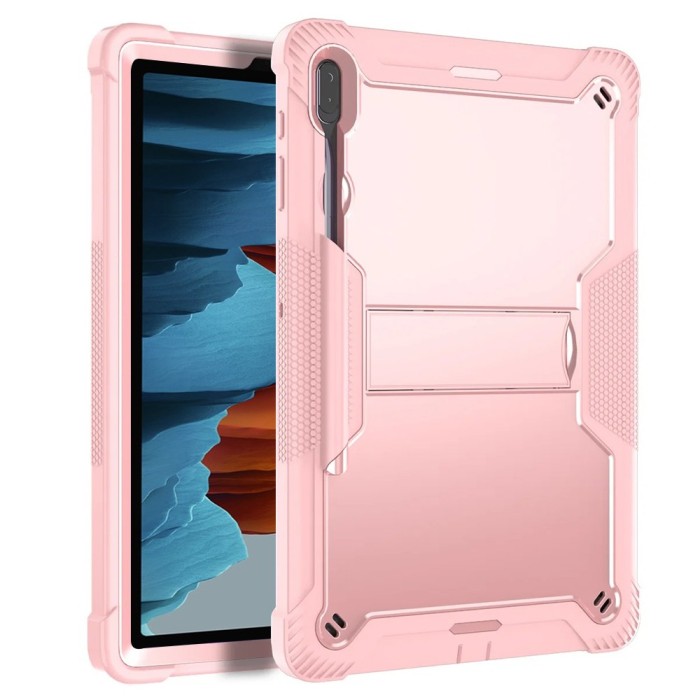 [Pachet 360&Atilde;&sbquo;&Acirc;&deg;] Husa + folie sticla Samsung Galaxy Tab S7 Plus 12.4 T970T976 Techsuit Rugged TabShell, roz
