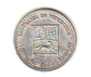 SV * Venezuela 50 CENTIMOS 1960 * ARGINT * AUNC + foto
