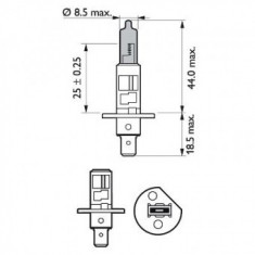 SET 2 BECURI FAR H1/W5W P14.5S 55W 12V WHITE VISION ULTRA PHILIPS