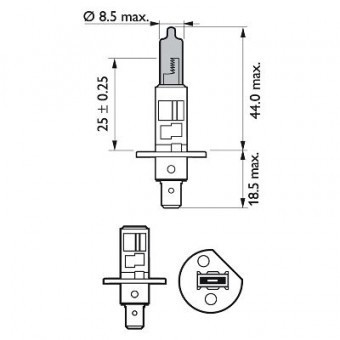 BEC FAR H1 55W 12V WHITE VISION ULTRA (blister) PHILIPS foto