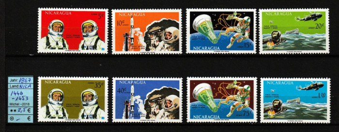 Nicaragua, 1967 | Programul Gemini - Cosmos | MNH | aph