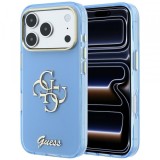 Husa pentru Apple iPhone 18 Pro / 17 Pro, Guess, IML 4G Metal Script, Bleu