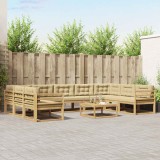 vidaXL Set de canapele de exterior cu pernă 10 pcs Alb și Bej 3387057