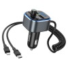 Transmitator FM Auto Hoco Bluetooth 5.0, 2xUSB QC3.0, Incarcare Rapida, Protectie Supratensiune, Argintiu