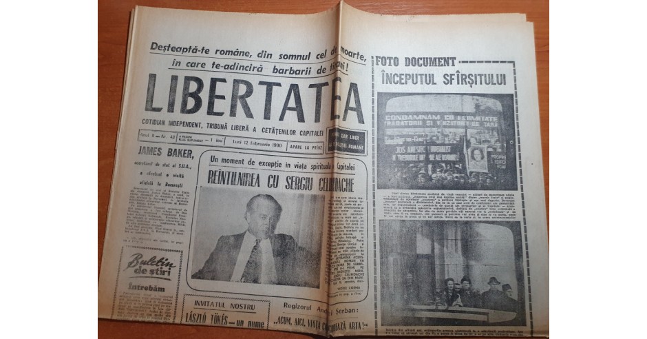 ziarul libertatea 12 februarie 1990-reintalnirea cu sergiu celibidache ...