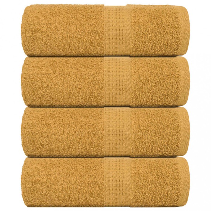 vidaXL Prosoape pentru oaspeți 4 buc Aur 30x50 cm 360 g/m&sup2; 100% bumbac