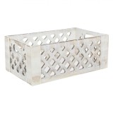 Ladă Decorativă Lemn, Alb Brushed, 28x17x11.5cm