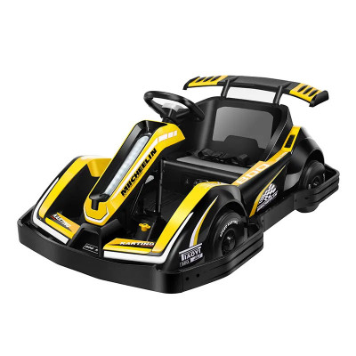 Masinuta-Kart electric pentru copii 3-11 ani, Racing 90W 12V 7Ah, telecomanda, culoare Galbena foto
