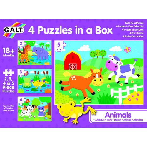 Set 4 puzzle-uri, Animalute, 2, 3, 4, 5 piese