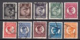 ROMANIA 1932 LP 96 REGELE CAROL II UZUALE FILIGRAN CC SERIE STAMPILATA