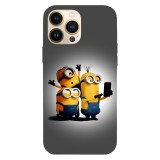 Husa compatibila cu Apple iPhone 14 Pro, Viceversa, model Minions Selfie, Silicon, TPU, Transparent, Carcasa
