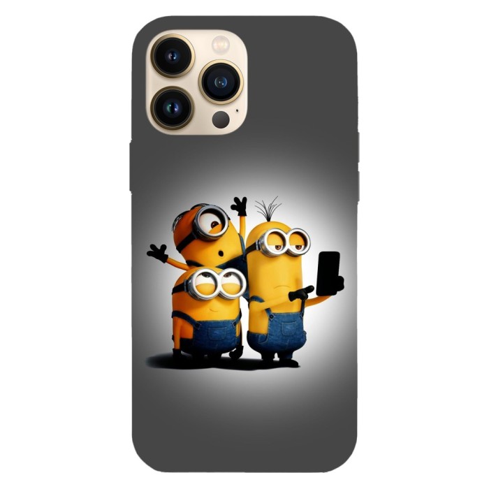 Husa compatibila cu Apple iPhone 15 Plus, Viceversa, model Minions Selfie , Silicon, TPU