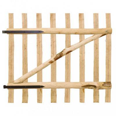 Poartă simplă de gard, lemn de alun 100x90 cm foto