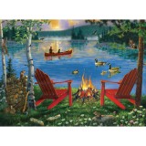 Pictura creativa pe numere avansati Retragere la Lac, Jad