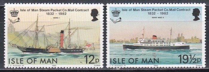 Isle of Man 1982 - A 150-a aniversare a contractului de corespondență cu &quot;Isle of Man Steam Packet Co.&quot;, MNH
