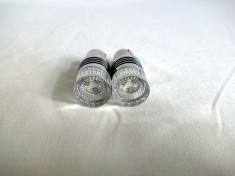 Set 2 becuri LED 1157 6 SMD CREE DRL daytime lights + semnalizare, alb &amp;amp; galben foto