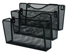 Suport Metalic Mesh, Pentru Reviste Si Pliante, De Perete, 3 Buc/set, Q-connect - Negru foto