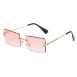 Ochelari de Soare Dreptunghiulari Unisex Techsuit 16031-C6, Fara Rama, Galben/Roz, Protectie UV