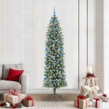VidaXL Copac Artificial Slăb de Crăciun cu 300 LED Verde și alb 210 cm 3395312