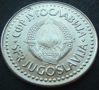 Moneda 100 DINARI / DINARA - RSF YUGOSLAVIA 1987 *cod 1739 A = MODELUL MARE AUNC foto