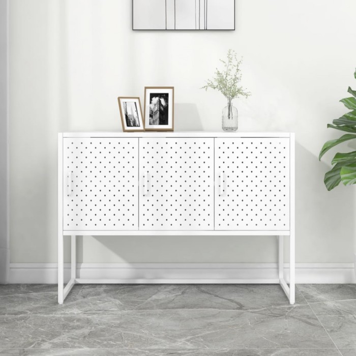 Servantă, alb, 105x35x75 cm, oțel