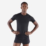 T-SHIRT DE RUNNING 500 CONFORT SLIM SANS COUTURES NOIR FUM&Eacute;