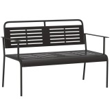 Outsunny -locuri bancă de grădină, rezistentă la intemperii bancă, rezistentă la apă mobilier de grădină cu spătar &amp; Armlehnen 121 x 64 x 84cm, Negru