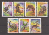 Tanzania 1994 - Animale preistorice, serie + colita, 4 poze, MNH, Nestampilat