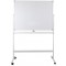 Tabla alba magnetica, dubla fata, rotativa, 120 x 150 cm, pe stand mobil, profil aluminiu, Optima